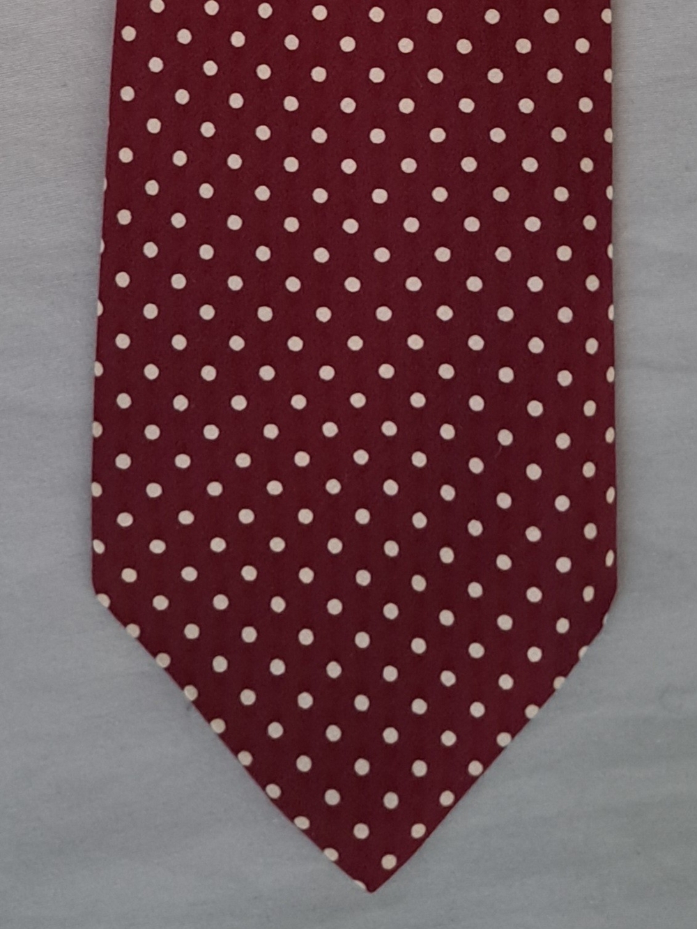Vintage Pierre Cardin Burgundy Tie with White Polka Dots
